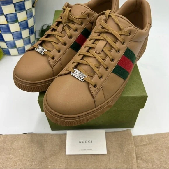 Mens Gucci ace Webb low top leather Sneakers size 11 fits 12 US made in Italy - Picture 12 of 13